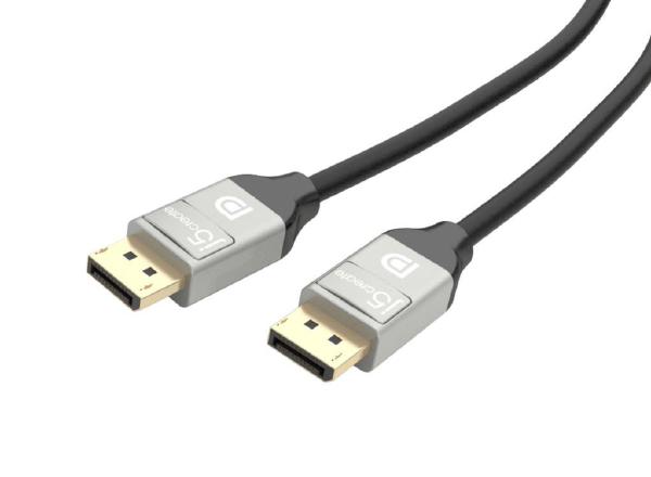 J5create JDC42 4K DisplayPort cable, 1.8m long, featuring gold plated connectors and triple shielding for superior performance.