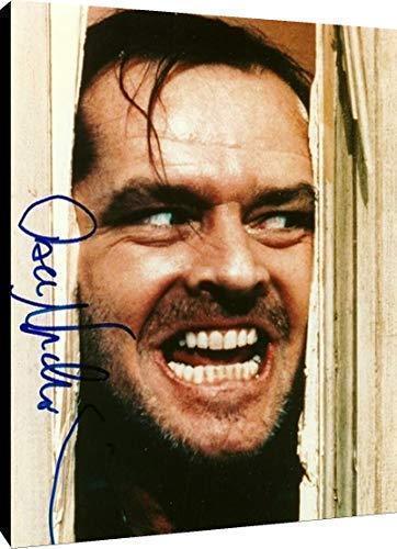 Jack Nicholson autograph replica print canvas wall art featuring a printed signature, perfect for fans and collectors.