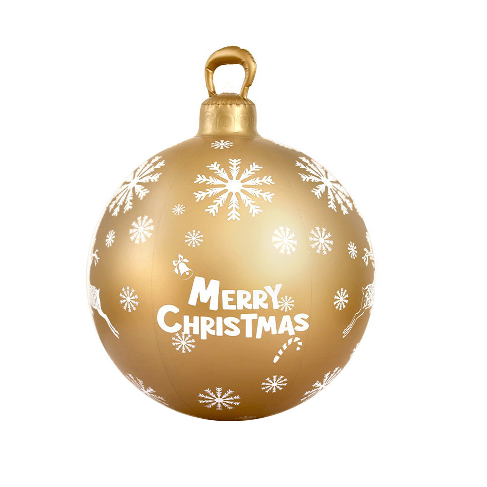 Jingle Jollys Christmas Inflatable Ball, 60cm giant bauble in festive colors, perfect for holiday decoration indoors and outdoors.