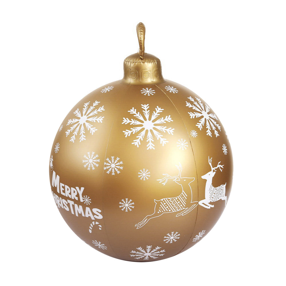 Jingle Jollys Christmas Inflatable Ball, 60cm giant bauble in festive colors, perfect for holiday decoration indoors and outdoors.