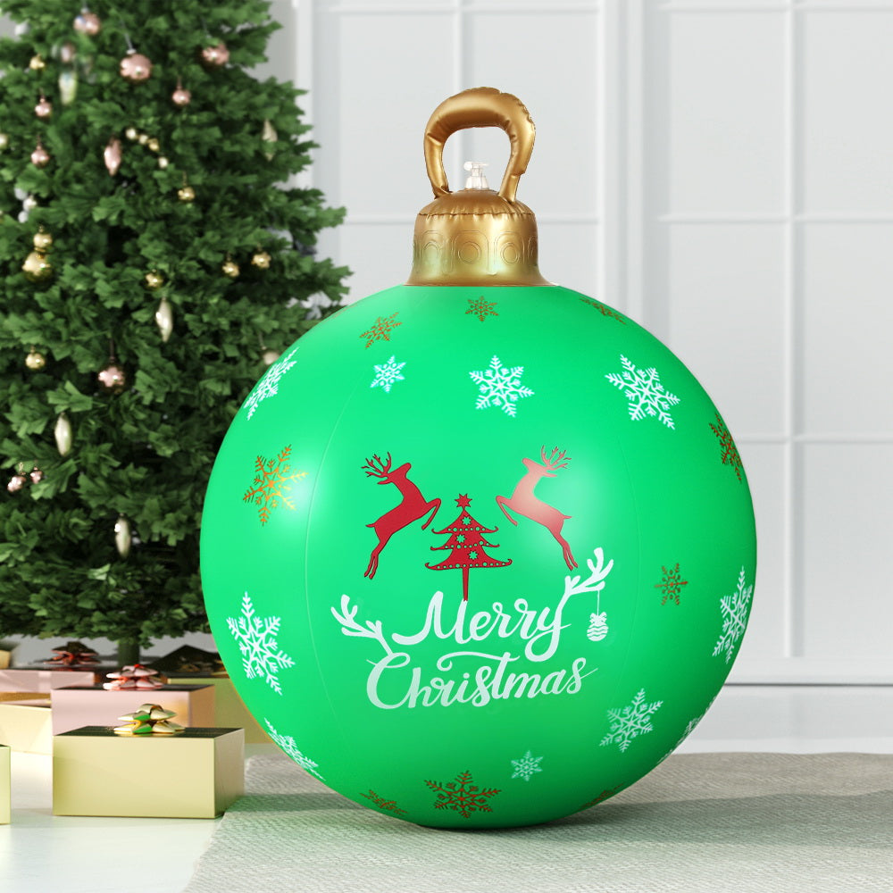 Jingle Jollys Christmas Inflatable Ball, a 60cm giant bauble in vibrant colors, perfect for festive indoor and outdoor decoration.