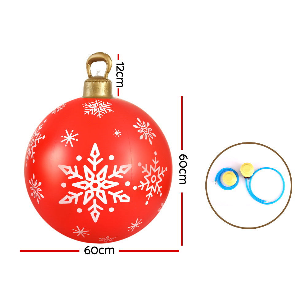 Jingle Jollys Christmas Inflatable Ball, a 60cm giant bauble in vibrant colors, perfect for festive indoor and outdoor decoration.