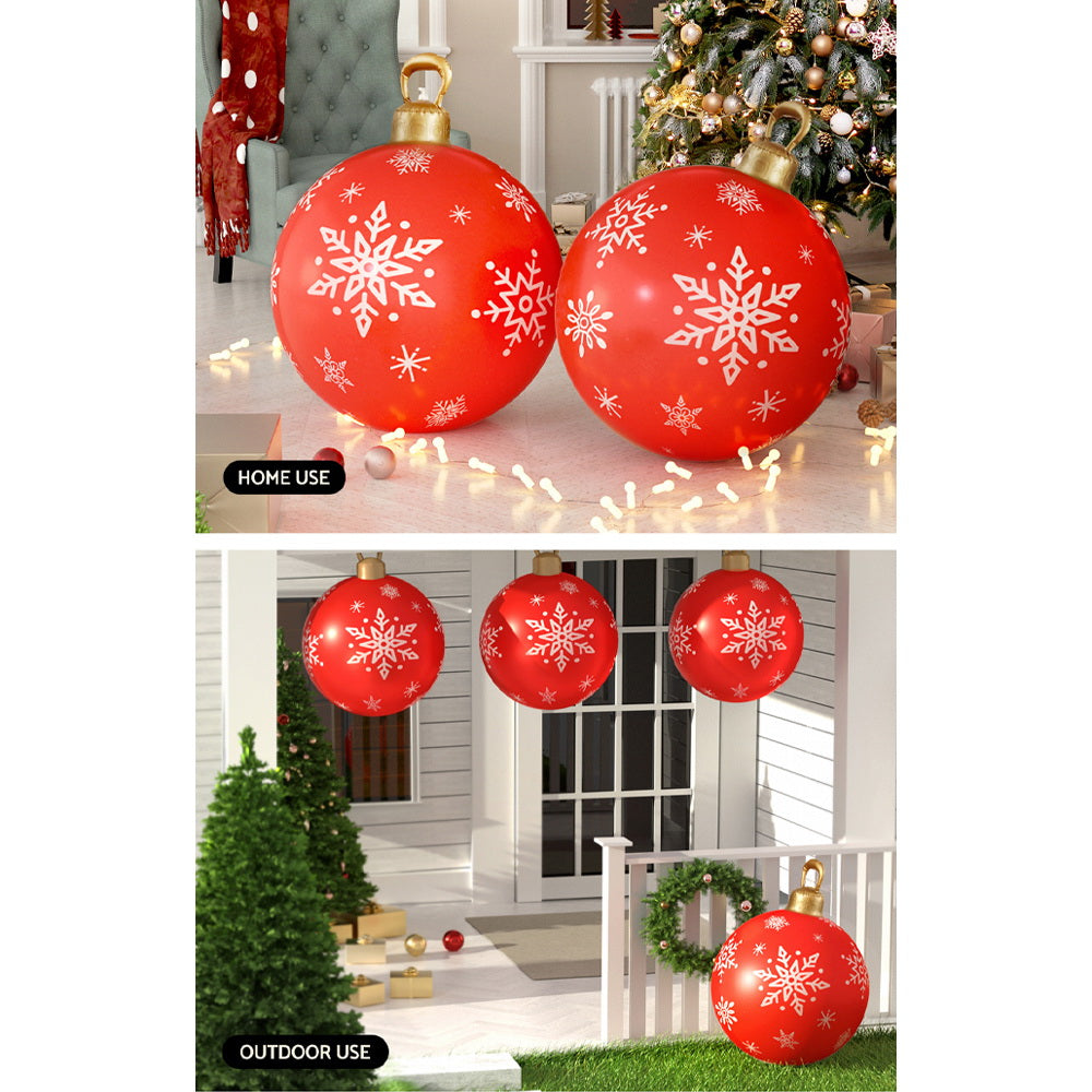 Jingle Jollys Christmas Inflatable Ball, a 60cm giant bauble in vibrant colors, perfect for festive indoor and outdoor decoration.