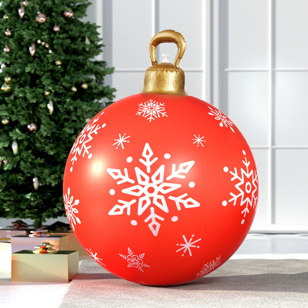 Jingle Jollys Christmas Inflatable Ball, a 60cm giant bauble in vibrant colors, perfect for festive indoor and outdoor decoration.