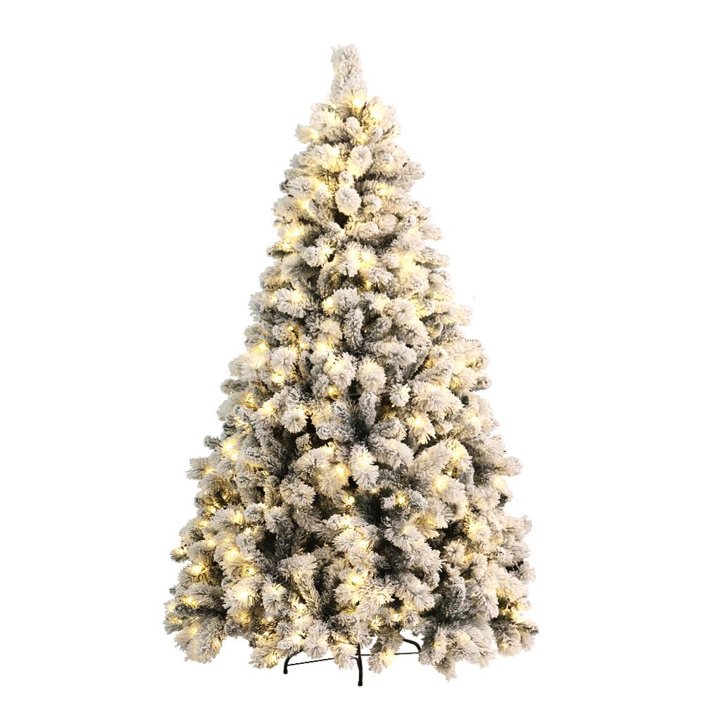 Jingle Jollys 1.8M Christmas Tree with 350 LED lights and snowy tips, showcasing its realistic appearance and lush design.