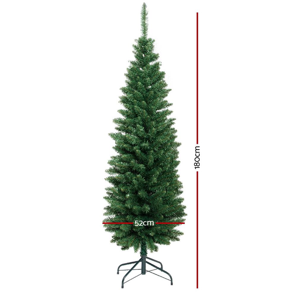 Jingle Jollys 1.8M Christmas Tree with 300 realistic PVC tips and sturdy metal stand, beautifully decorated for the festive season.