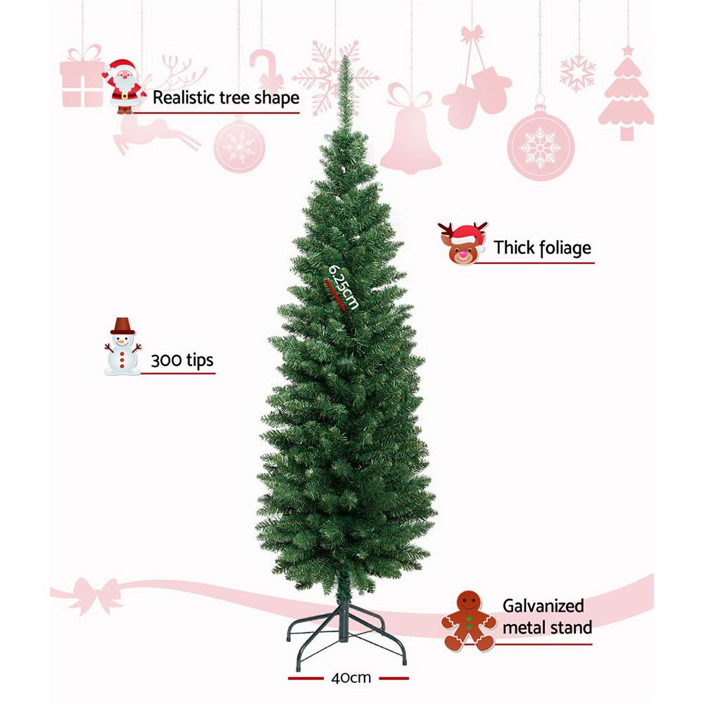 Jingle Jollys 1.8M Christmas Tree with 300 realistic PVC tips and sturdy metal stand, beautifully decorated for the festive season.