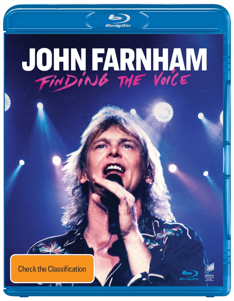 Blu-ray cover of John Farnham's documentary 'Finding The Voice', featuring a portrait of the artist.