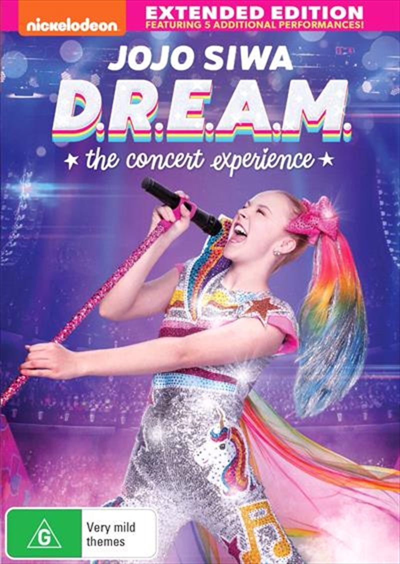 Jojo Siwa performing live during her D.R.E.A.M. Tour concert, showcasing vibrant costumes and energetic dance moves.