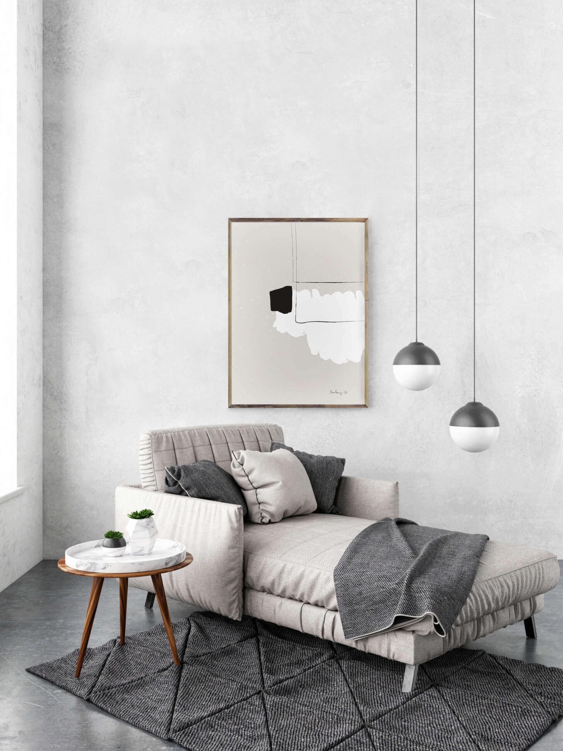 A modern poster featuring delicate design in earthy tones, suitable for stylish home decor.