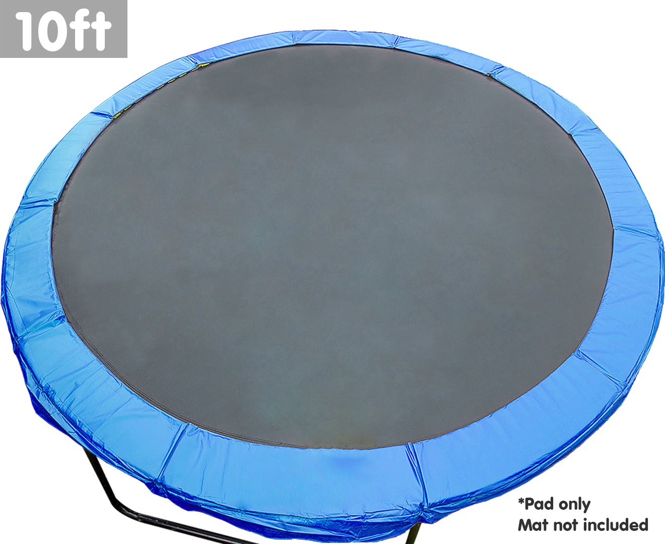 Kahuna 10ft round trampoline replacement pad in blue, featuring a durable PVC exterior and nylon mesh reinforcement.