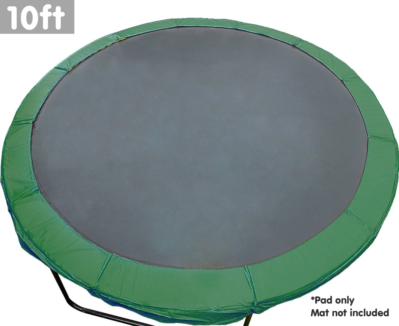 Kahuna 10ft trampoline replacement spring pad in green, featuring a durable PVC exterior and high-density foam padding.