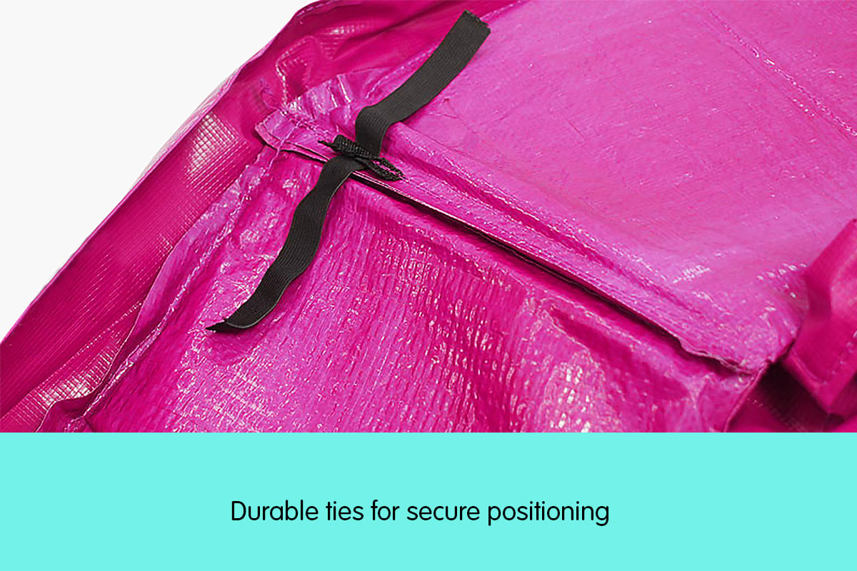 Kahuna 14ft trampoline replacement pad in pink, featuring a durable PVC exterior and high-density foam padding for safety and comfort.