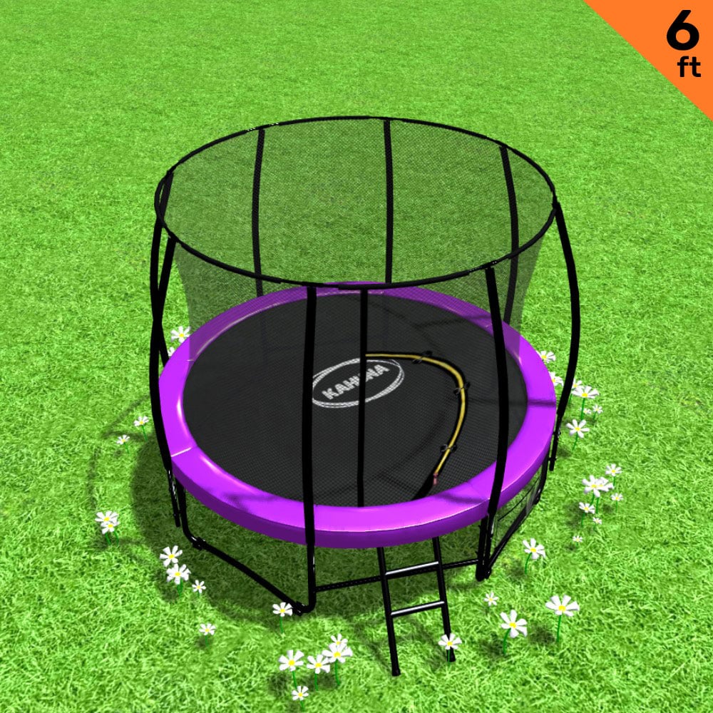 Kahuna Classic 6ft Trampoline with safety net and padded springs, designed for outdoor family fun.