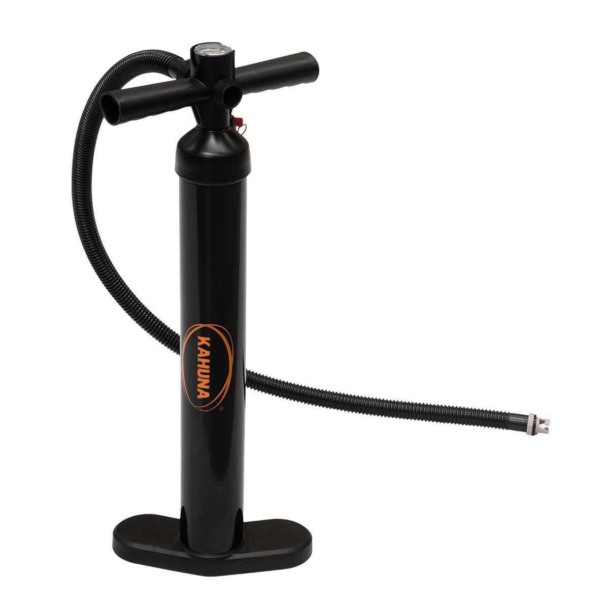 Kahuna iSUP Double Action Hand Pump with ergonomic handle and dual action modes for efficient inflation.