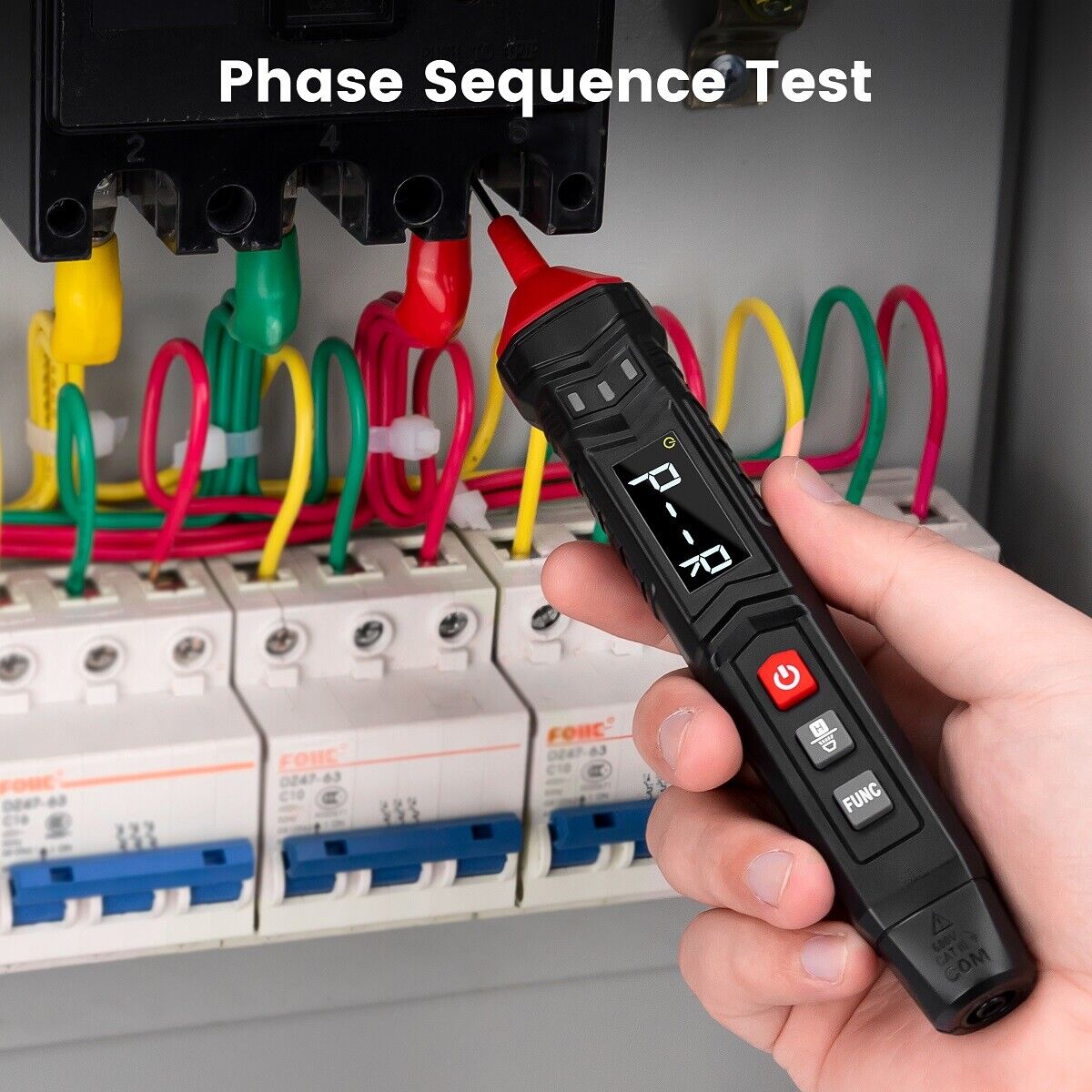 KAIWEETS ST120 Smart Pen Multimeter with digital display and probes for measuring AC/DC voltage.