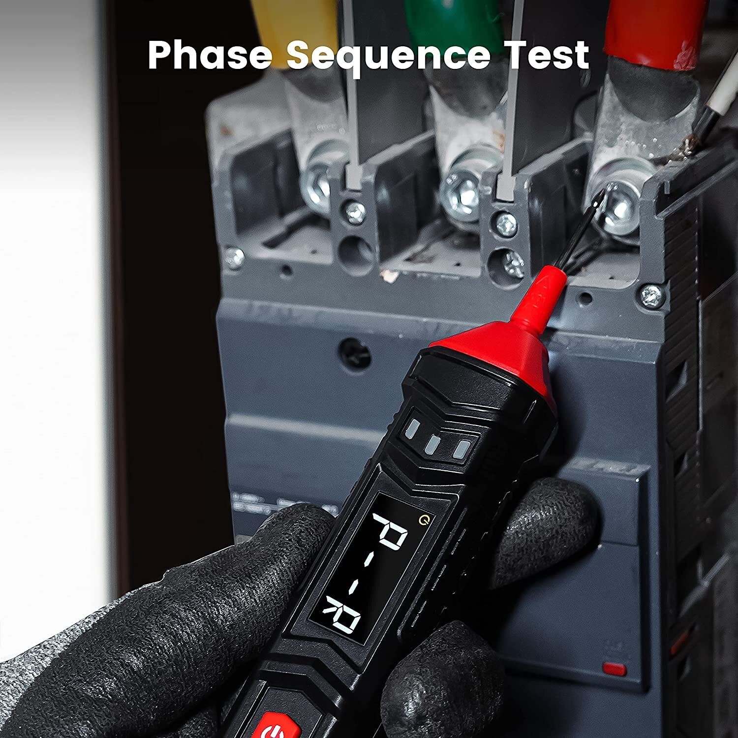 KAIWEETS ST120 Smart Pen Multimeter with digital display and probes for measuring AC/DC voltage.