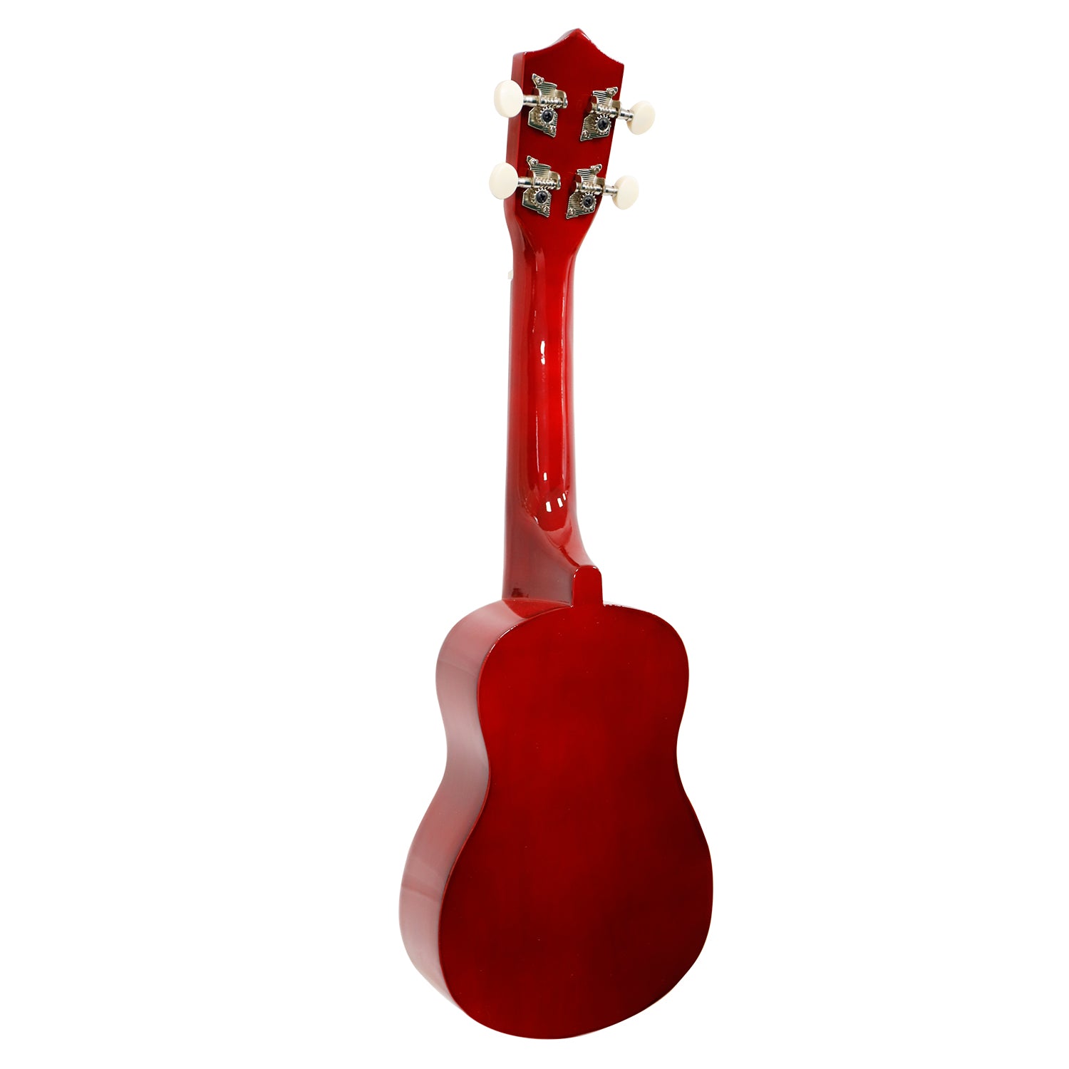 Karrera 21in Ukulele in natural wood finish, showcasing its high gloss surface and nylon strings, perfect for beginners and music enthusiasts.