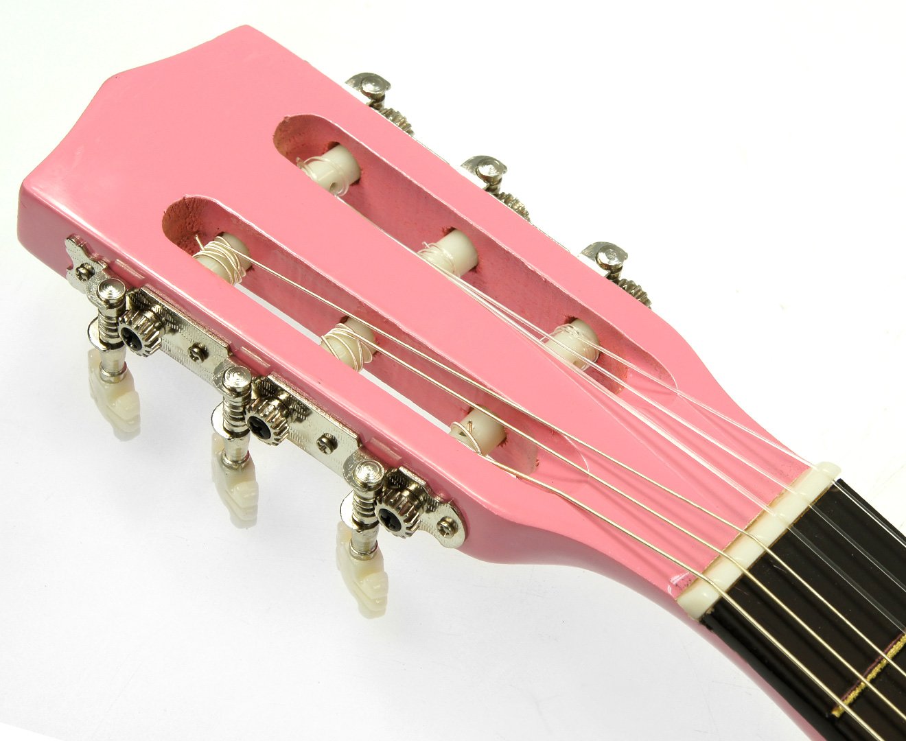 Karrera 34in Acoustic Wooden Children's Guitar in Pink, featuring a sleek design and quality craftsmanship, perfect for young musicians.