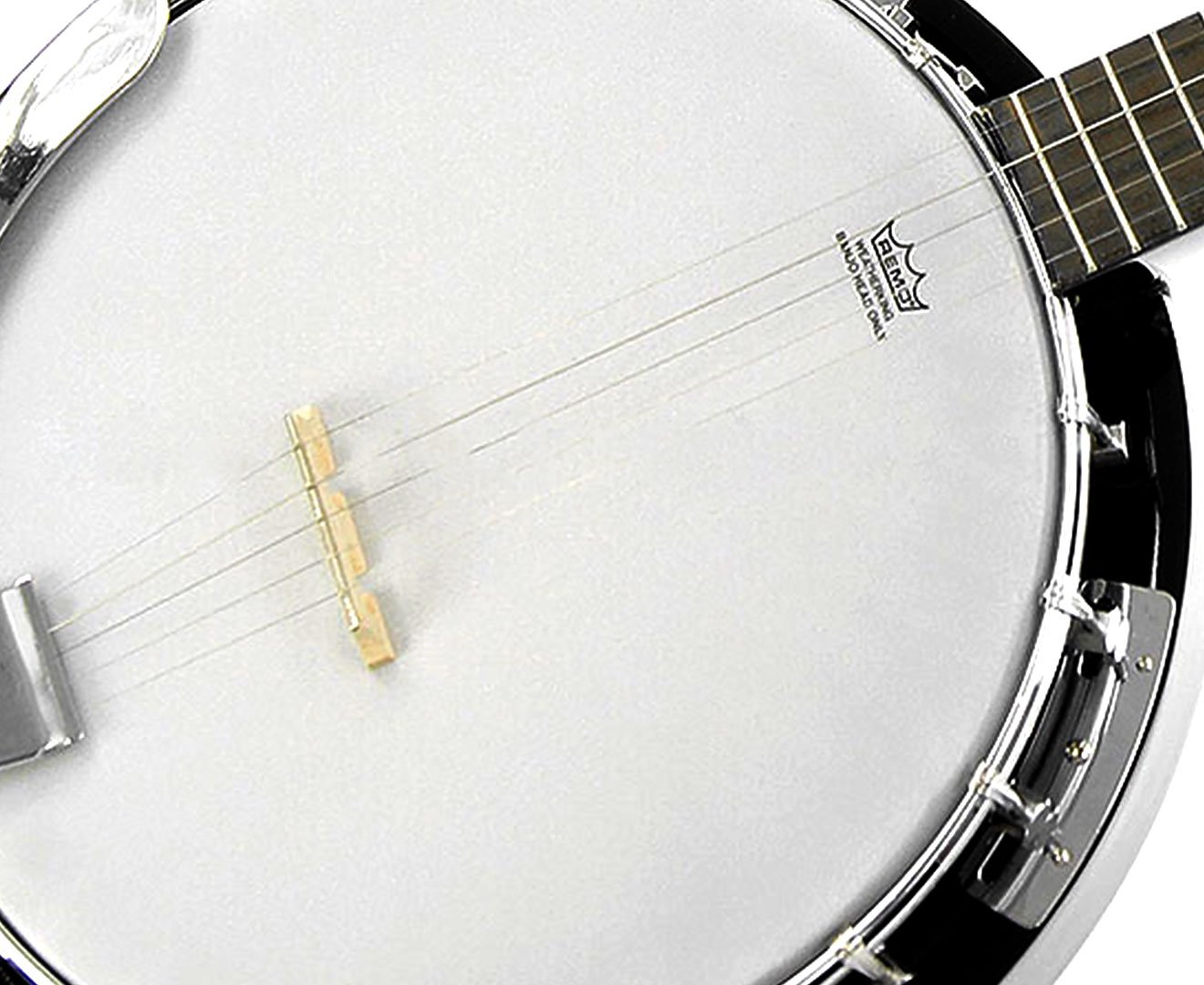 Karrera 5 String Resonator Banjo in Black, showcasing its high-gloss finish and quality craftsmanship.