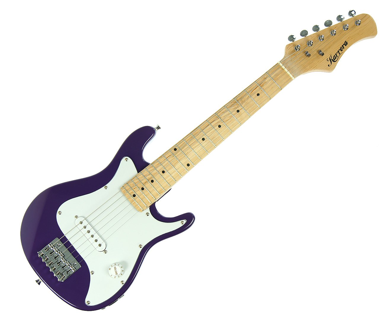 Karrera Electric Children's Guitar in Purple, showcasing its vibrant color and high-quality craftsmanship.