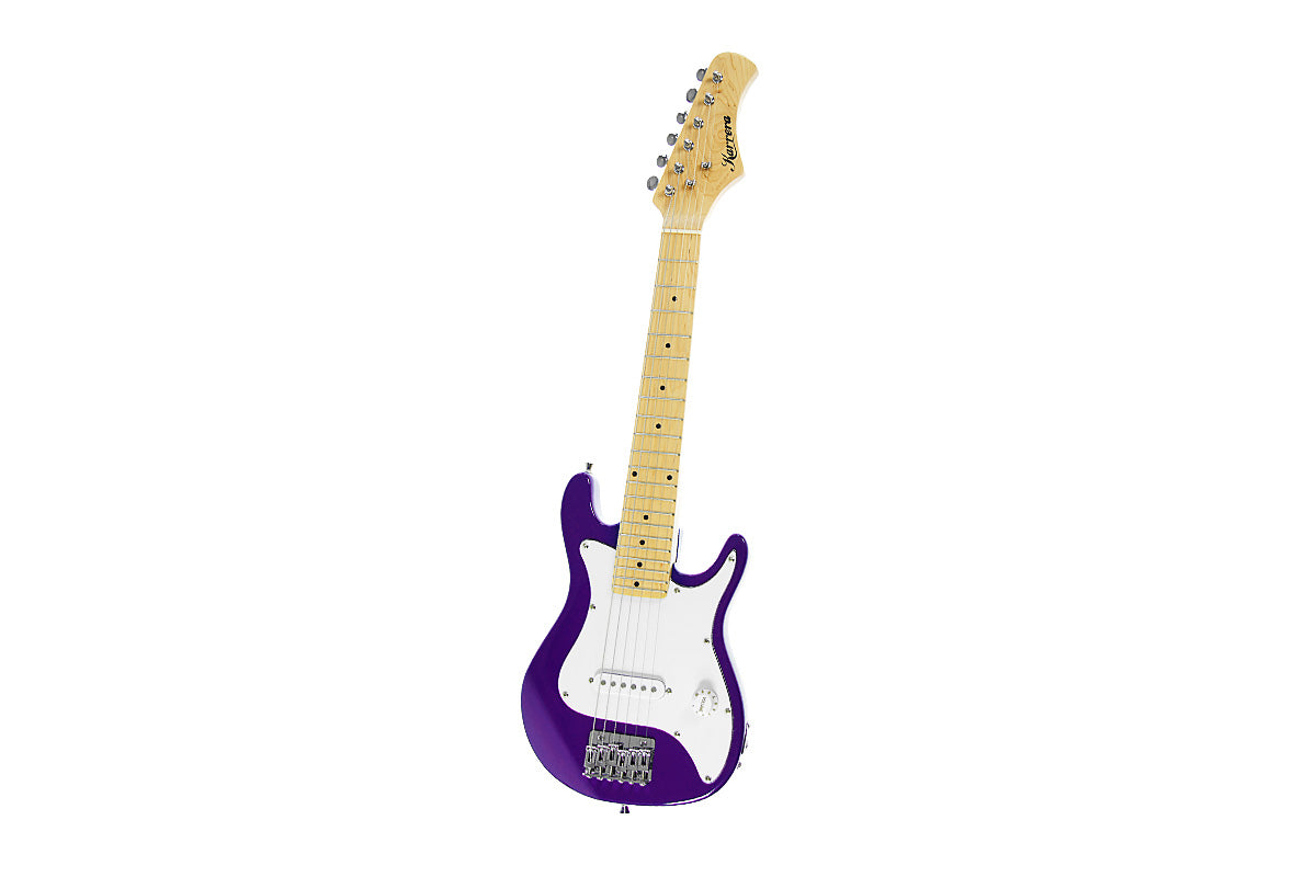 Karrera Electric Children's Guitar in Purple, showcasing its vibrant color and high-quality craftsmanship.