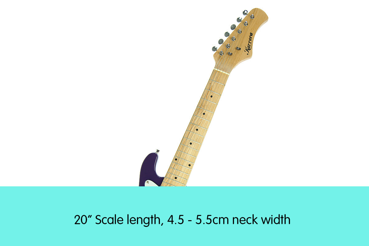 Karrera Electric Children's Guitar in Purple, showcasing its vibrant color and high-quality craftsmanship.