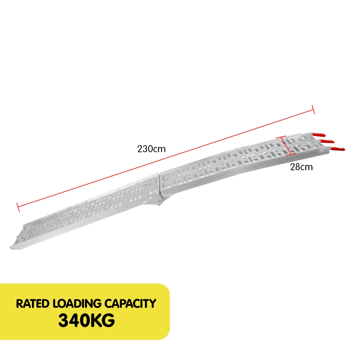 Kartrite Heavy Duty Folding Aluminium Ramp designed for loading bikes onto vehicles, featuring a non-slip surface and sturdy construction.