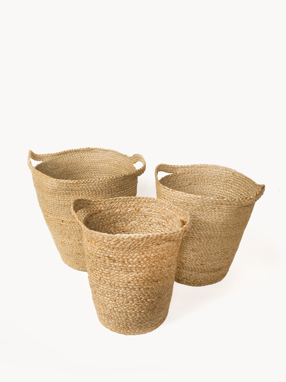 Kata Basket with Slit Handle, handwoven from natural jute, showcasing its unique design and functionality.