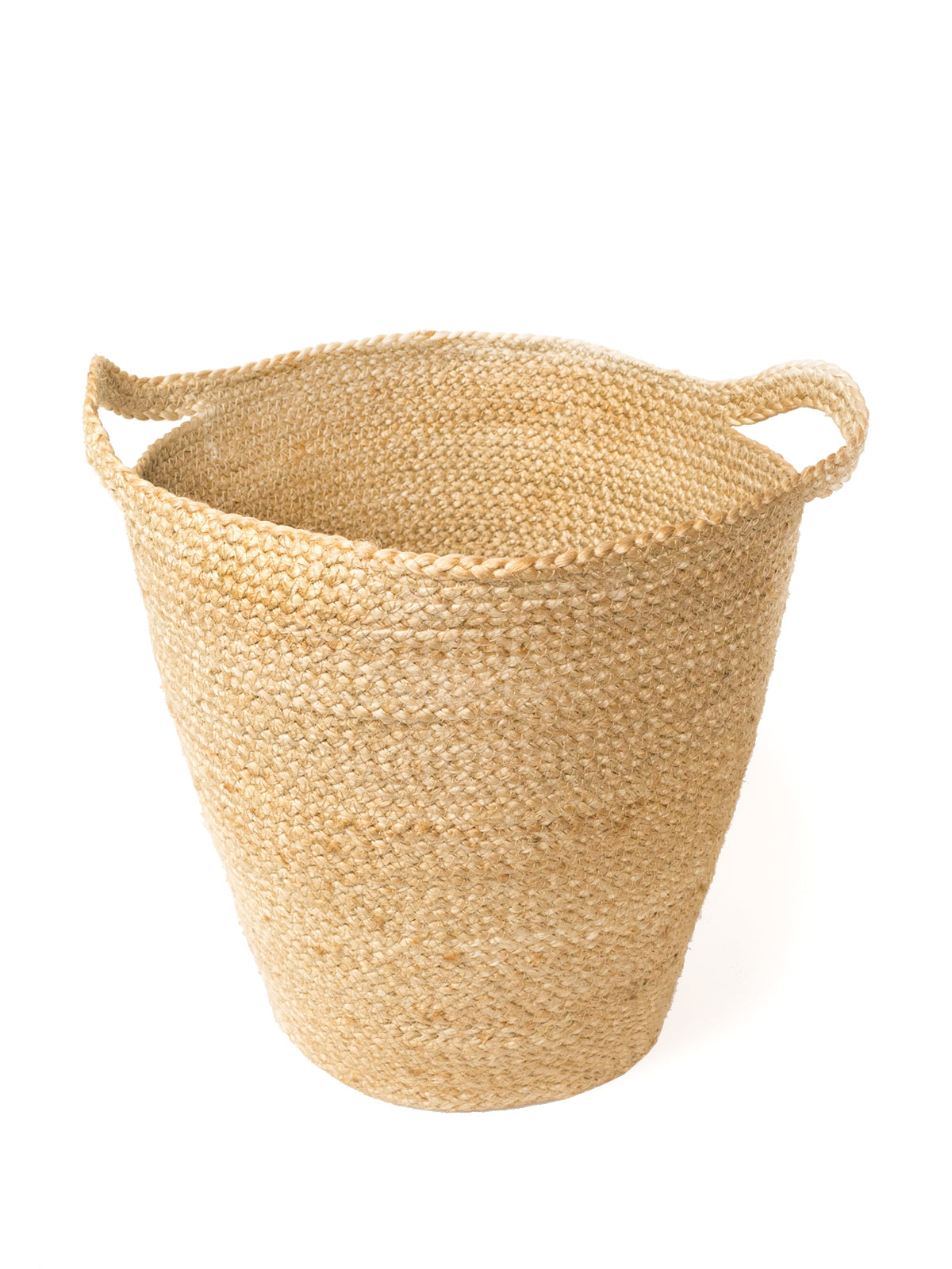 Kata Basket with Slit Handle, handwoven from natural jute, showcasing its unique design and functionality.