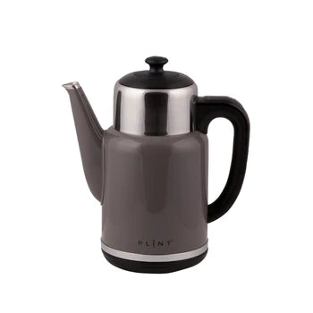 A sleek double-walled electric kettle with a 360° base, featuring a stainless steel body and a hidden heating element for hygiene.