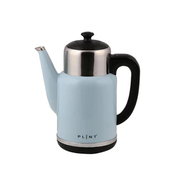 A sleek double-walled electric kettle with a 360° base, featuring a stainless steel body and a hidden heating element for hygiene.