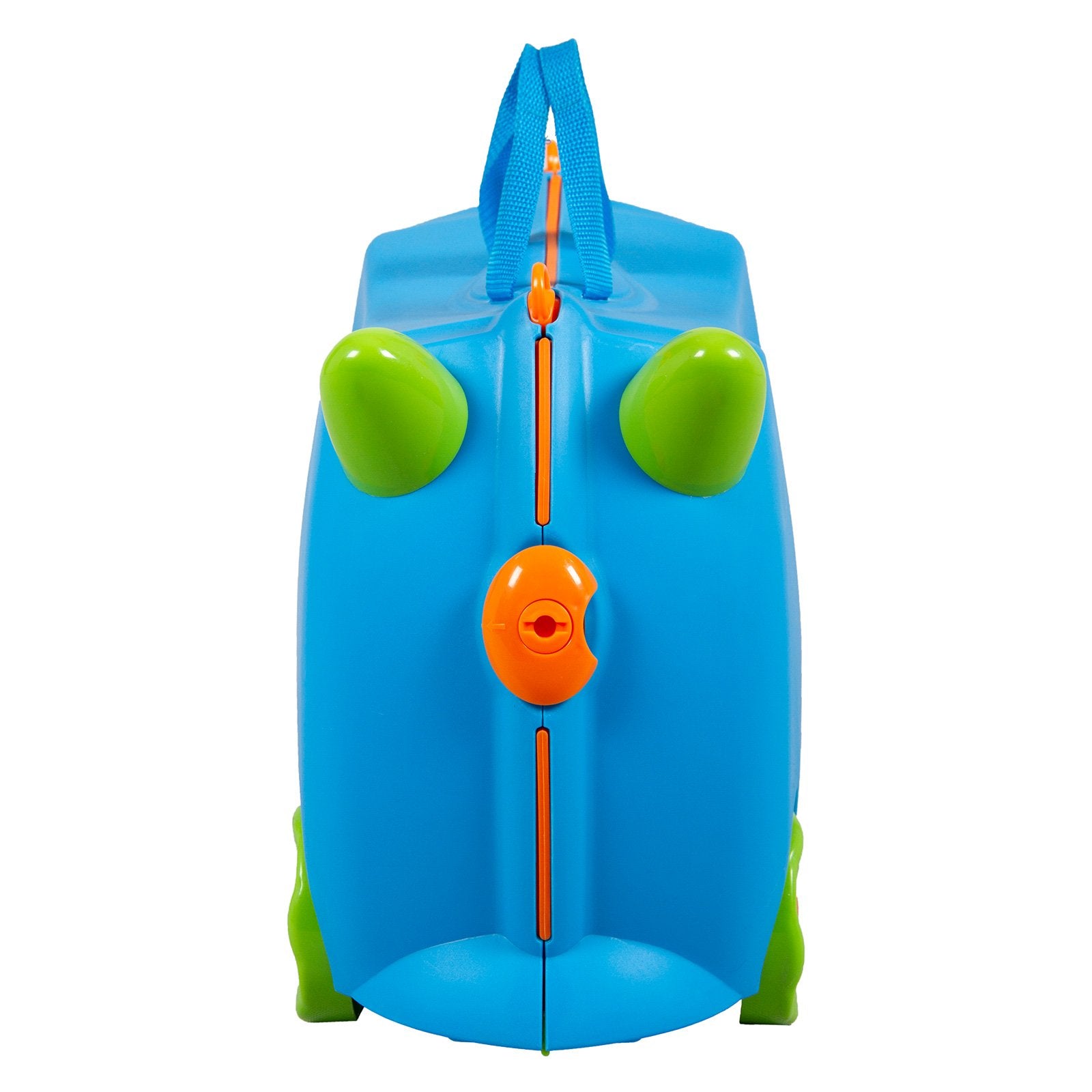 Kiddicare Bon Voyage Kids Ride On Suitcase in blue, designed for children to ride on or pull, featuring durable construction and spacious storage.