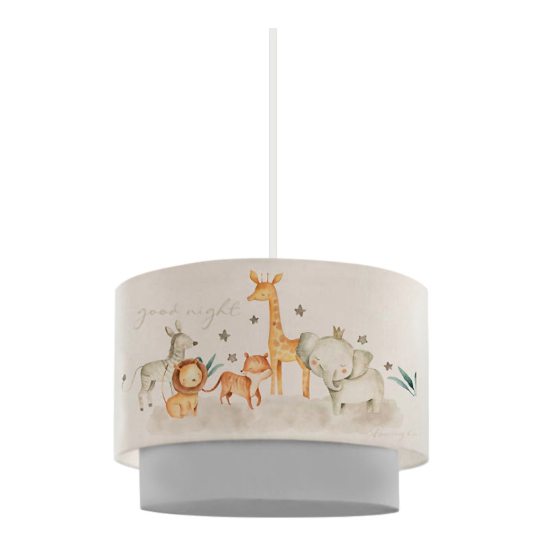 Kids Ceiling Lamp GIRAFA featuring colorful animal designs and butterflies, perfect for children's rooms.