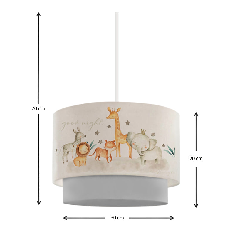 Kids Ceiling Lamp GIRAFA featuring colorful animal designs and butterflies, perfect for children's rooms.