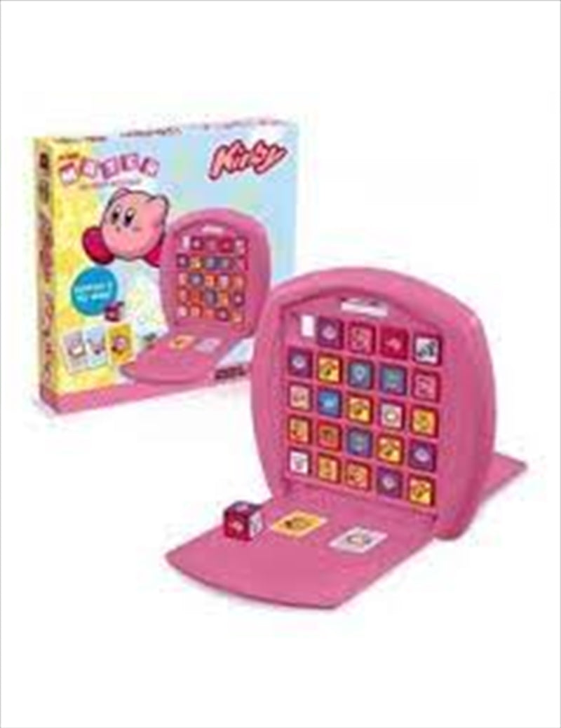 Kirby Top Trumps Match Game featuring character cubes and game grid.