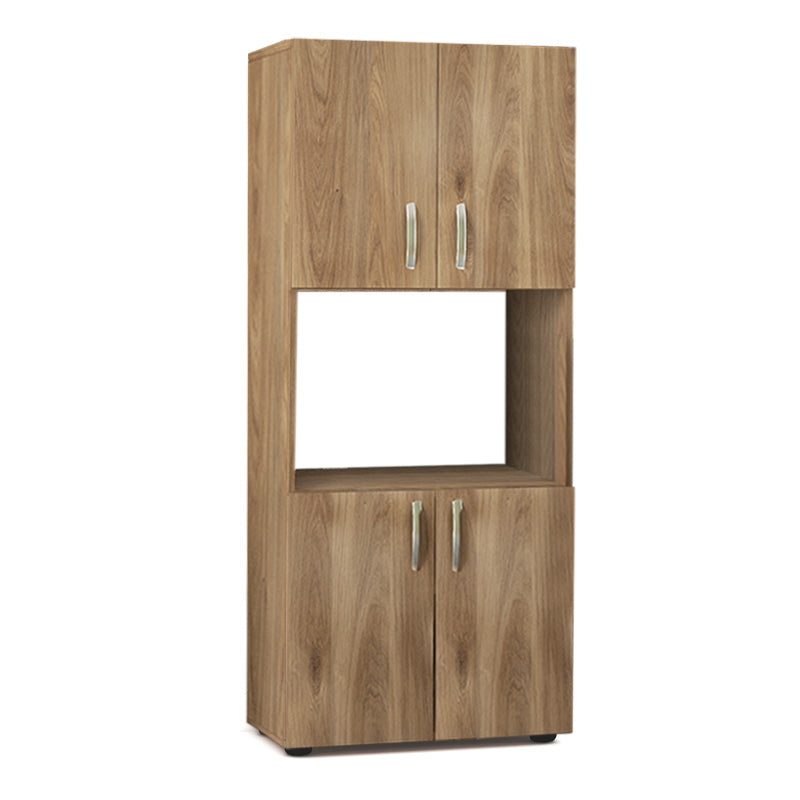 CARMELLA Kitchen Cupboard in honey oak, featuring two closed cupboards and one open shelf, dimensions 60x32x140 cm.