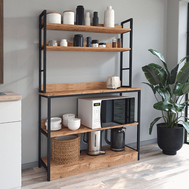 MIRELLE Kitchen Furniture in black and oak, showcasing its modern design and spacious dimensions.