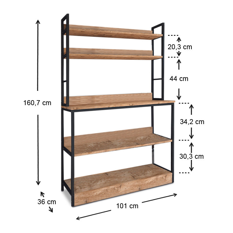 MIRELLE Kitchen Furniture in black and oak, showcasing its modern design and spacious dimensions.