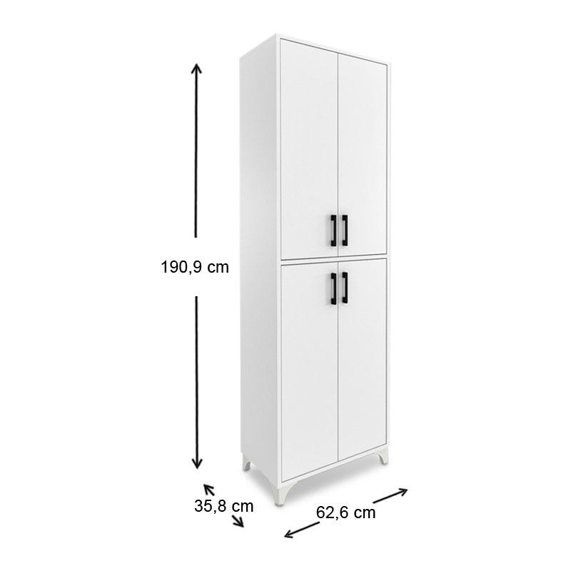 DUANE Kitchen/Bathroom Cabinet in white, showcasing its modern design and spacious storage capabilities.