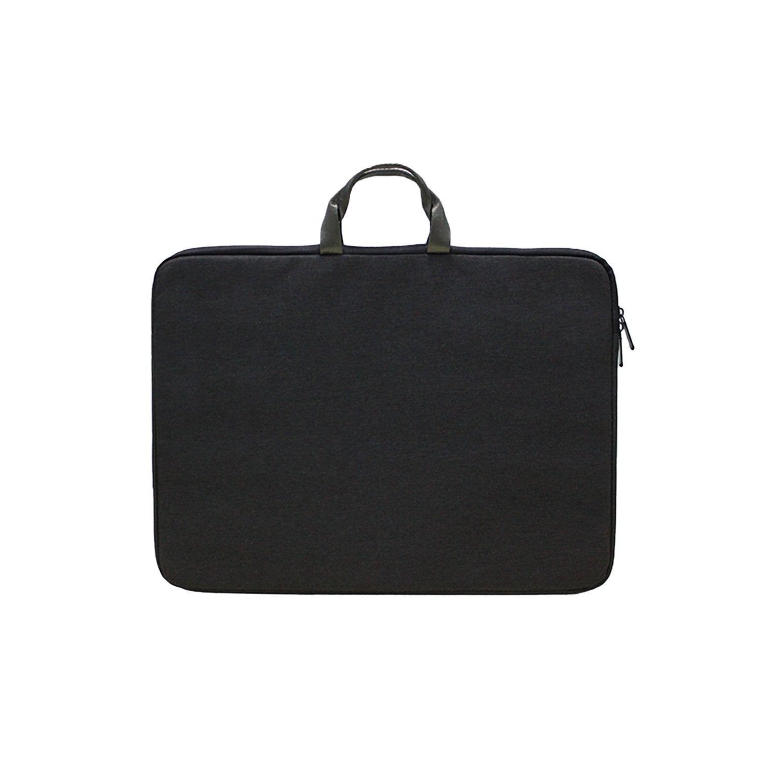 Klika 15.6” Water-Resistant Laptop Sleeve Bag in black, showcasing dual zippers and soft suede lining.