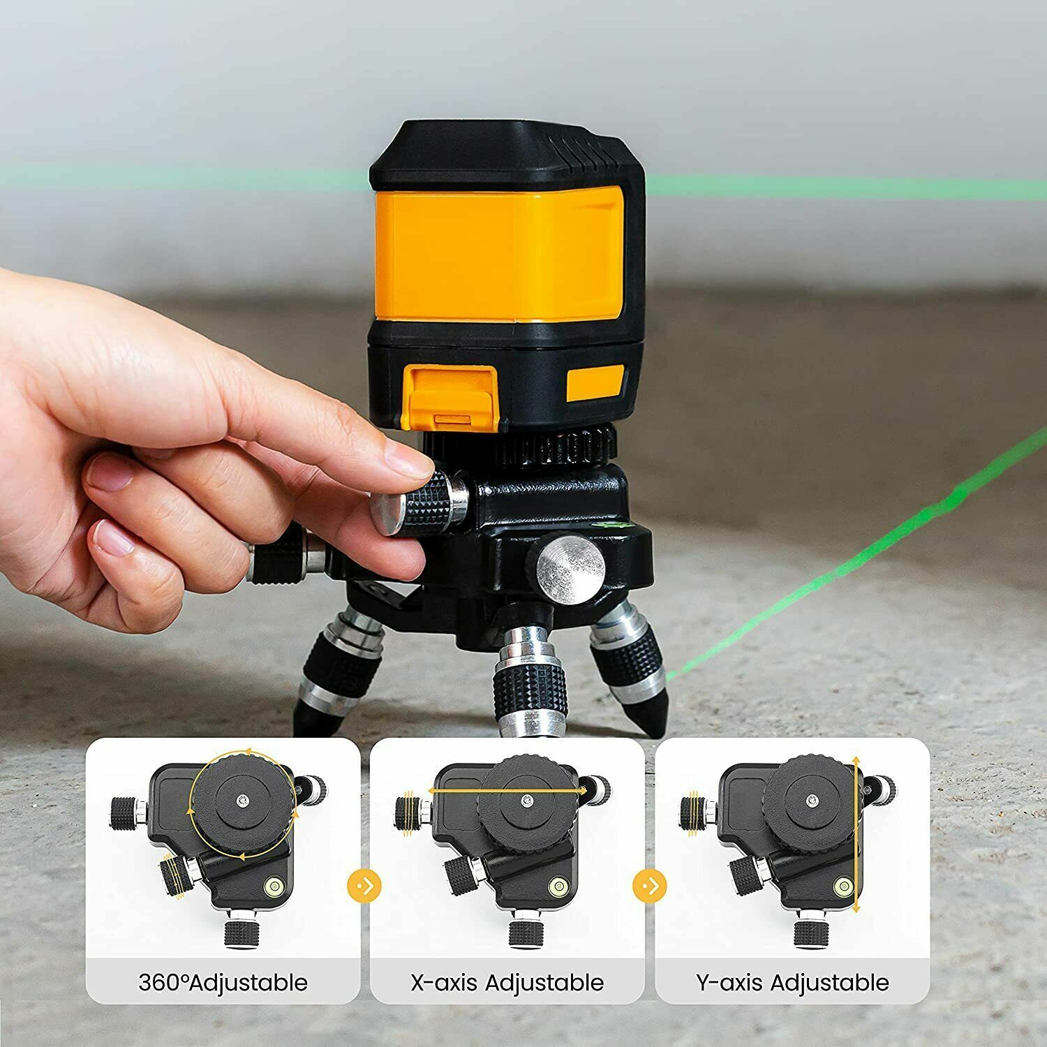 KT200P Laser Tripod with 360-degree rotating base, designed for precise laser level positioning.