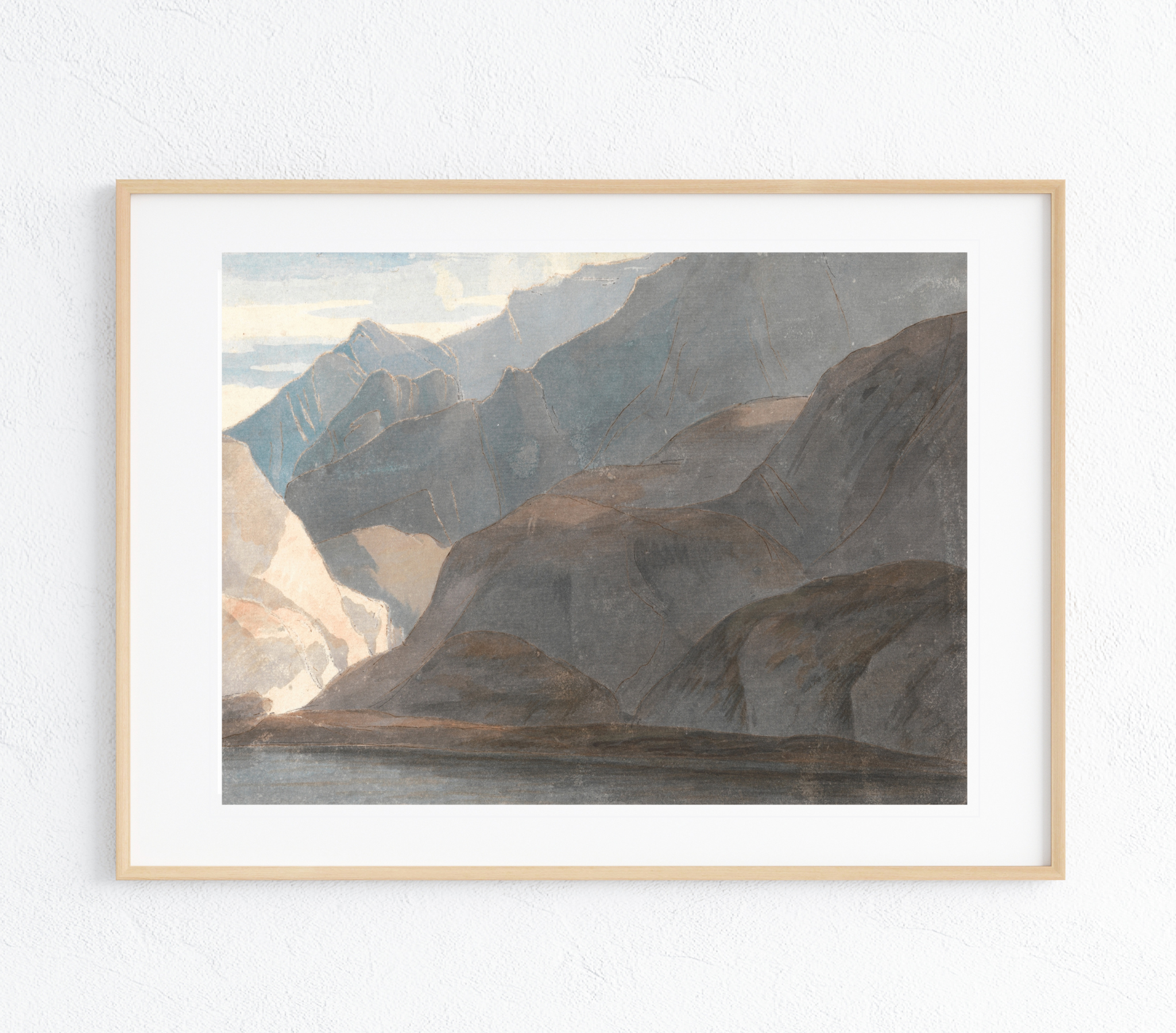 Lake Como Art Print showcasing a vibrant landscape with rich colors and textures, perfect for home decor.