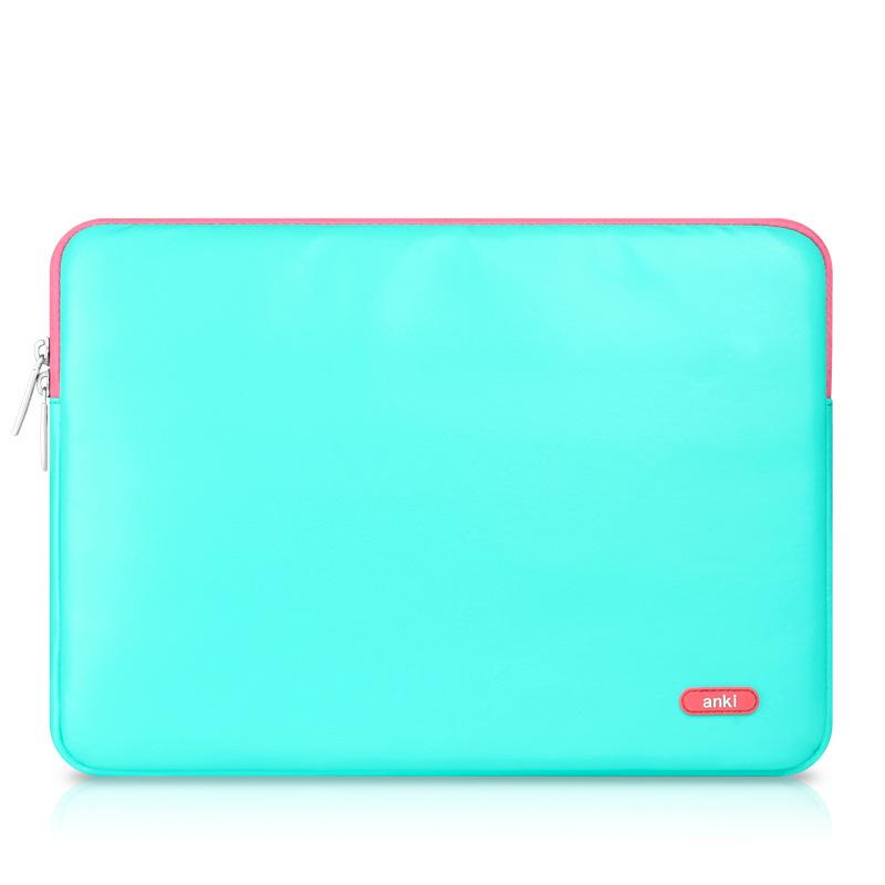 Stylish laptop sleeve for 11.6-12 inch MacBook Air and Pro, made of imitation leather with zipper closure.