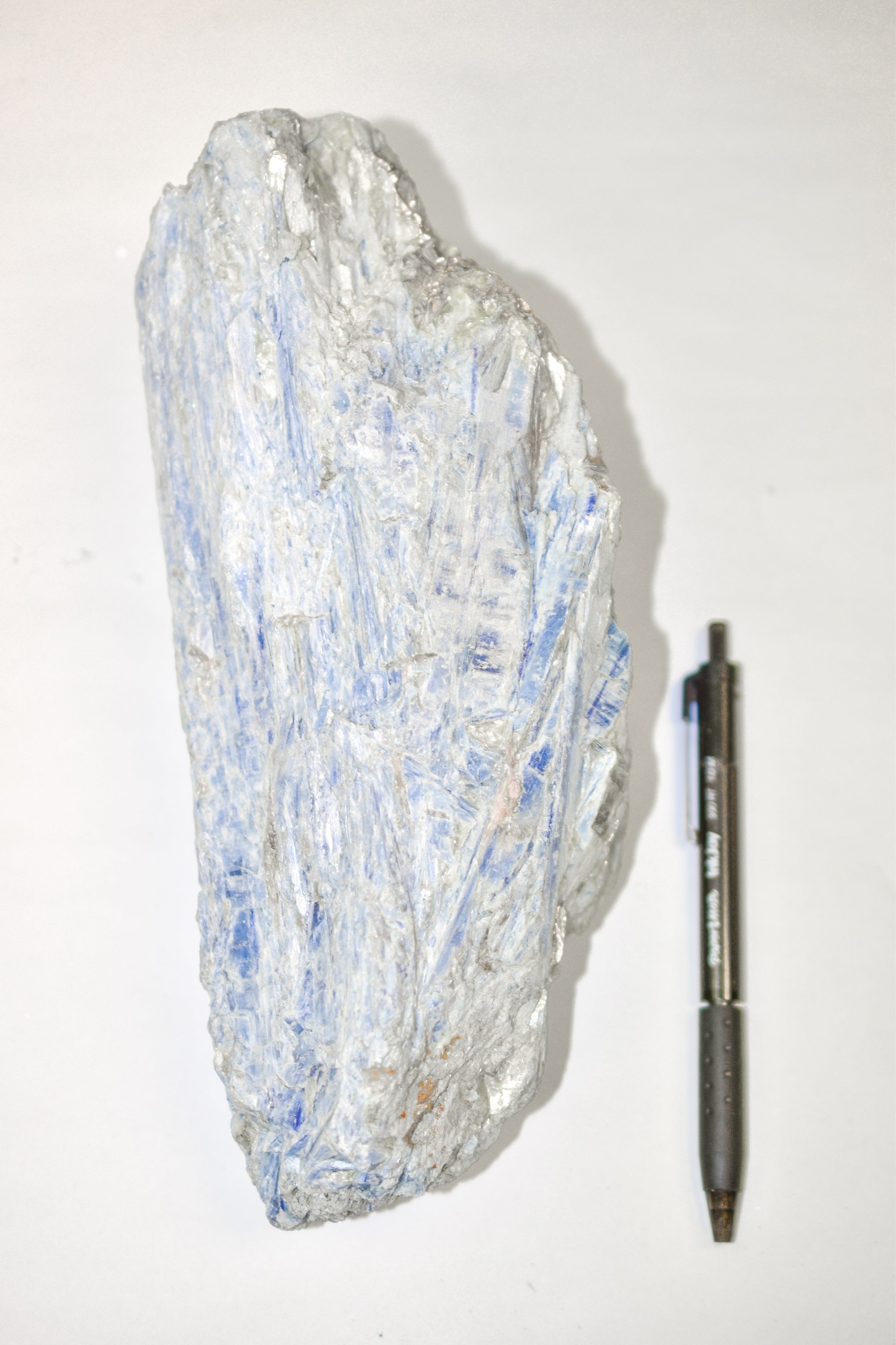 Large Blue Kyanite Display Piece, hand cut in Brazil, showcasing its sharp edges and beautiful light blue color.