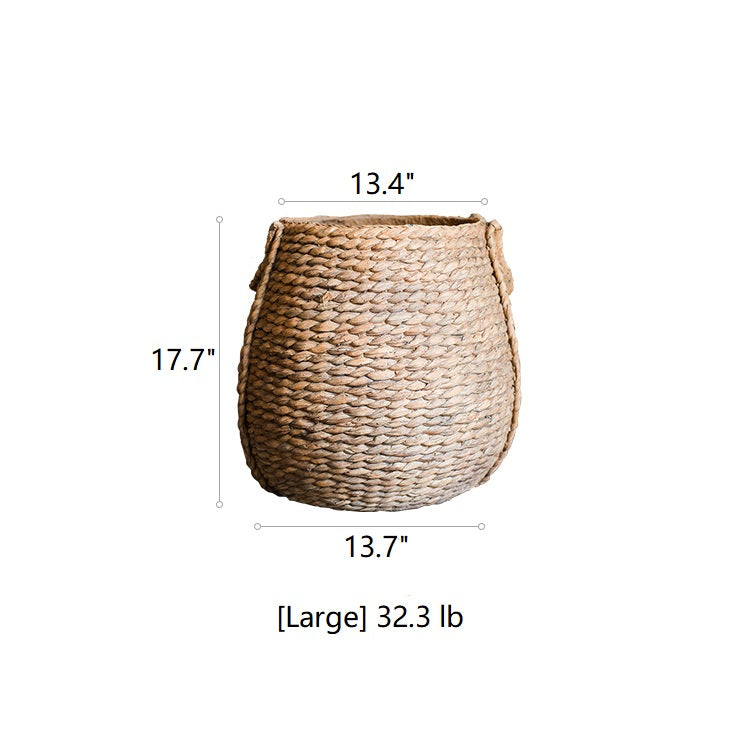 Large Rope Basket Cement Planter with realistic braided rope texture, perfect for indoor and outdoor plants.