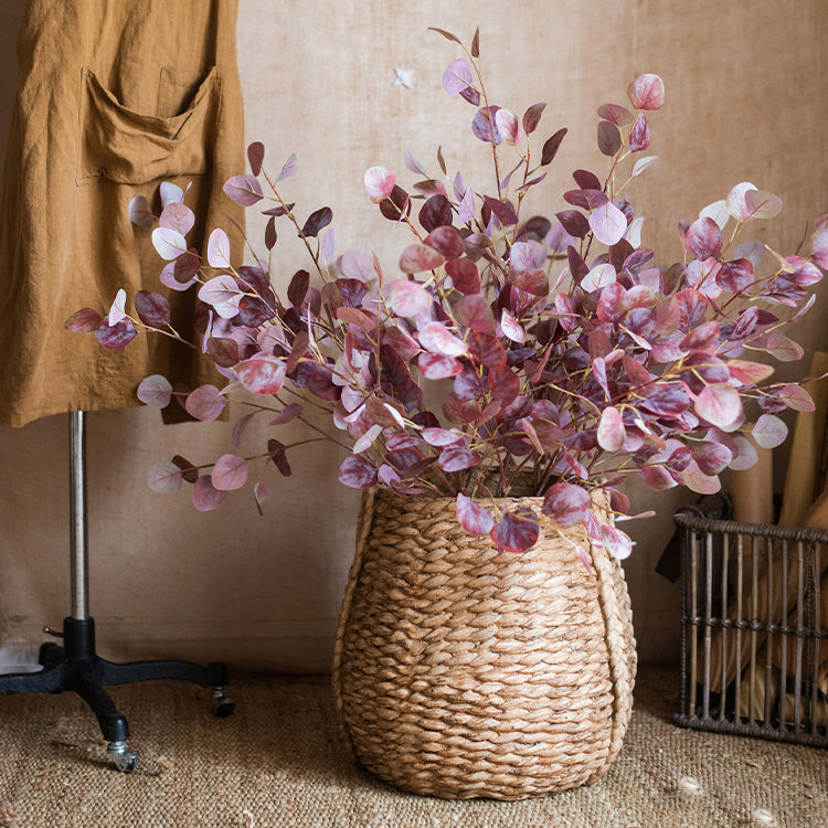 Large Rope Basket Cement Planter with realistic braided rope texture, perfect for indoor and outdoor plants.