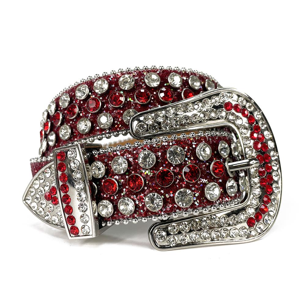 Large size rhinestone belt with a sparkling buckle, perfect for cowgirls and cowboys, showcasing a stylish design with high-quality rhinestones.