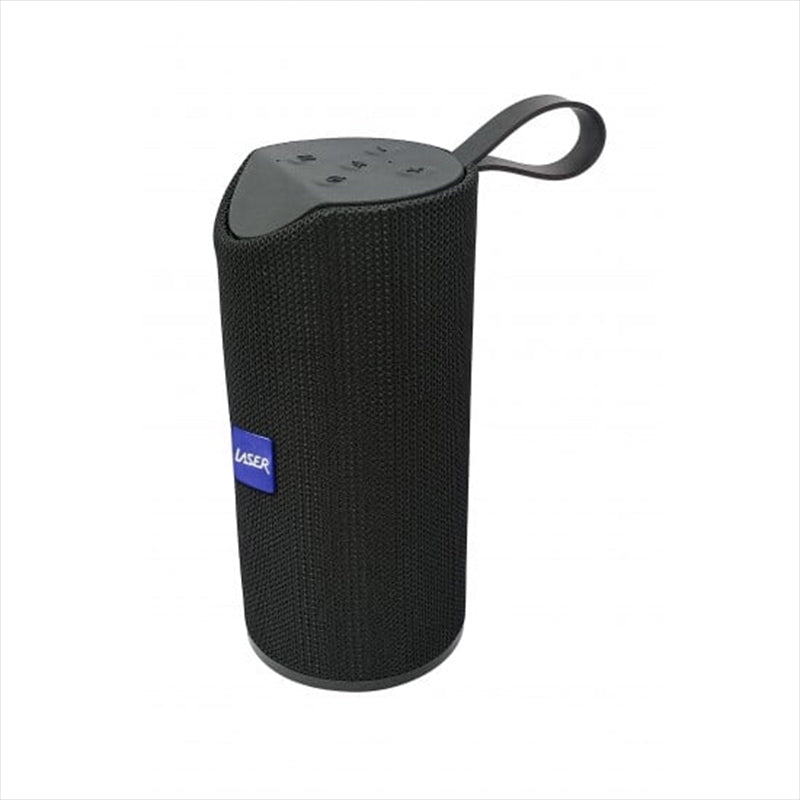 Laser Cylinder Bluetooth Speaker in black, showcasing its sleek cylindrical design and modern aesthetic.