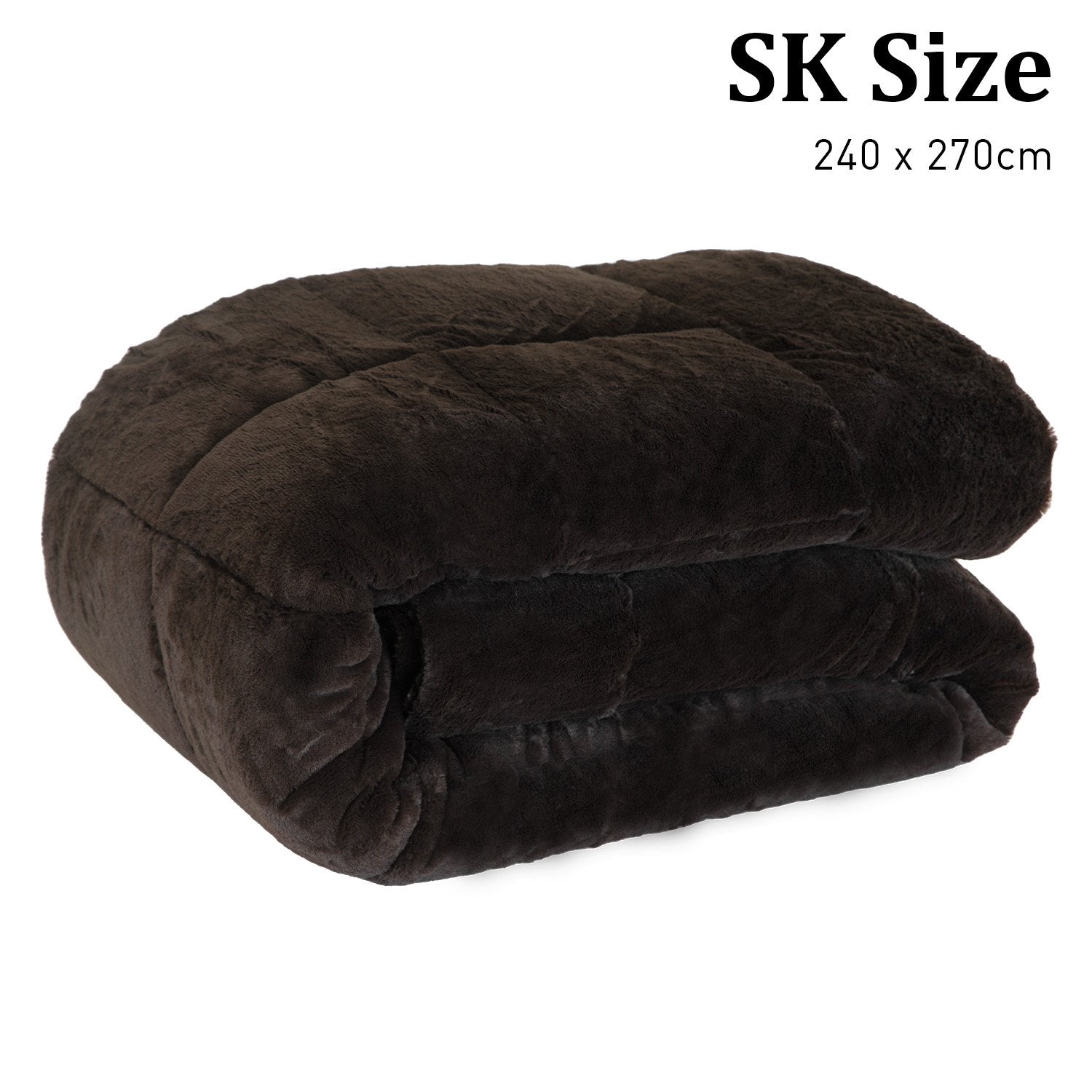 Laura Hill 500gsm Faux Mink Quilt Comforter in super king size, showcasing its plush texture and elegant design.